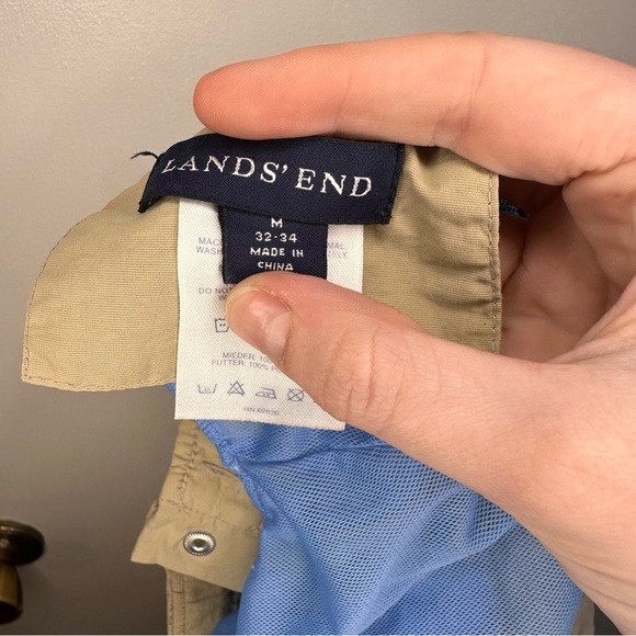 Lands' End Men's Khaki Swim Trunks Size M 32–34 Board Shorts - Picture 4 of 5